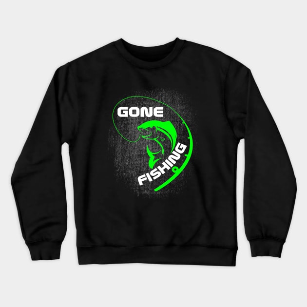 Gone Fishing Crewneck Sweatshirt by Sunil Belidon